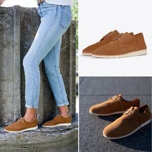 Nisolo Sedona Lightweight Derby Tan Suede Shoes Women’s 8.5 NIB Sold Out